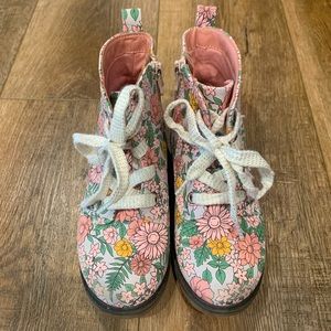 Cat & Jack Toddler Girls Adorable Floral Lace Up Combat Boots Size 12T